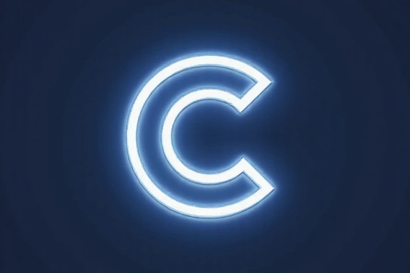 Stylized copyright symbol with a gradient background